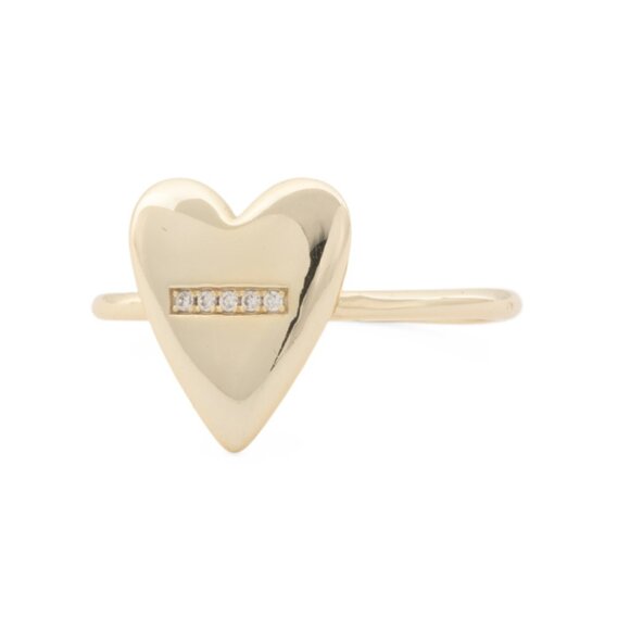 ISABELLA M Gold Gold Plated Sterling Silver Cz Heart Ring - Picture 1 of 2